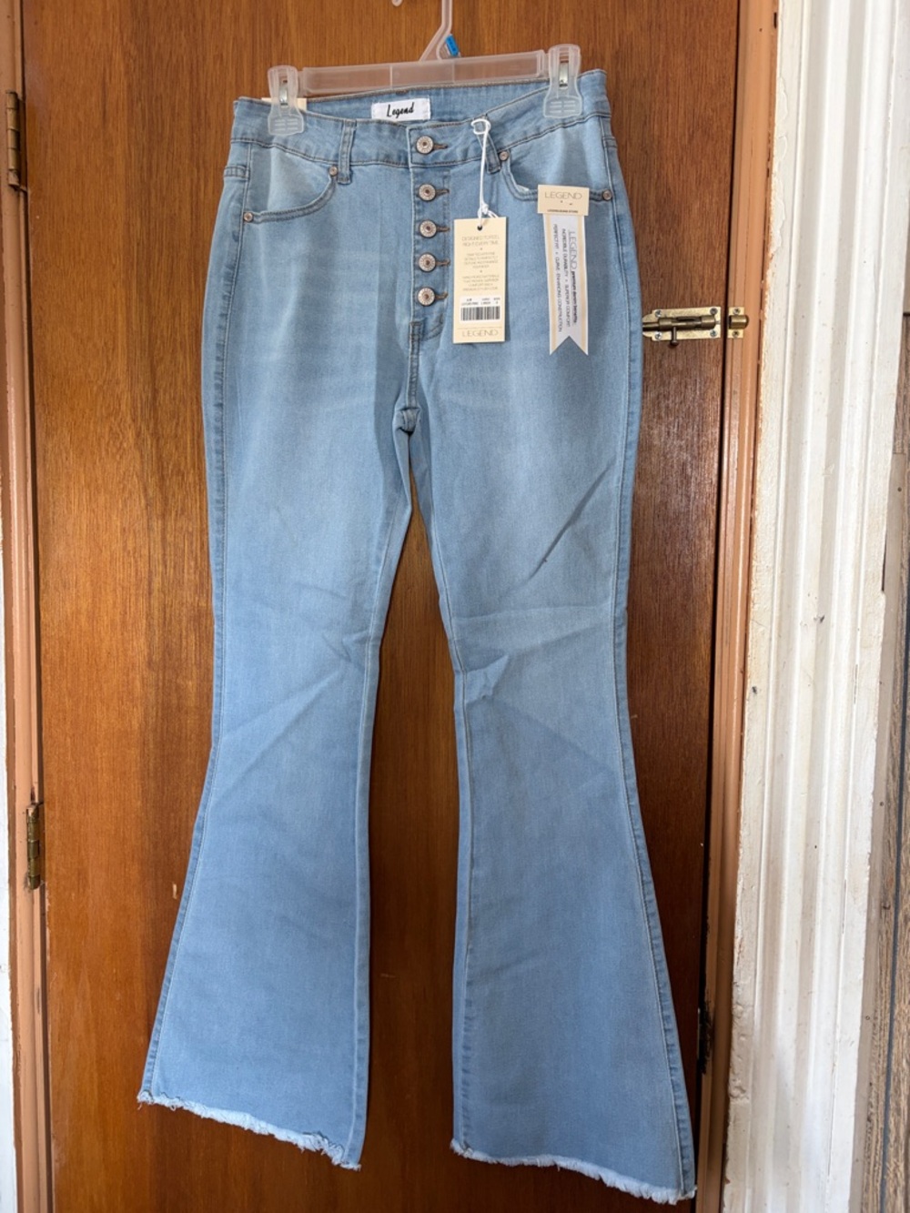 Legends High-Rise Light Blue Button-Fly Flare Jeans